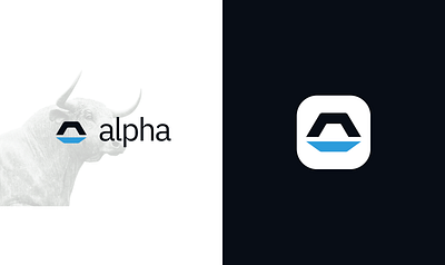 Alpha - Investing Platform Logotype + App Logo app logo crypto investing investing platfrom logotype trading trading platform web3