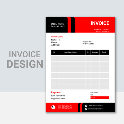 Invoice Design 3d animation branding graphic design invoice design logo motion graphics