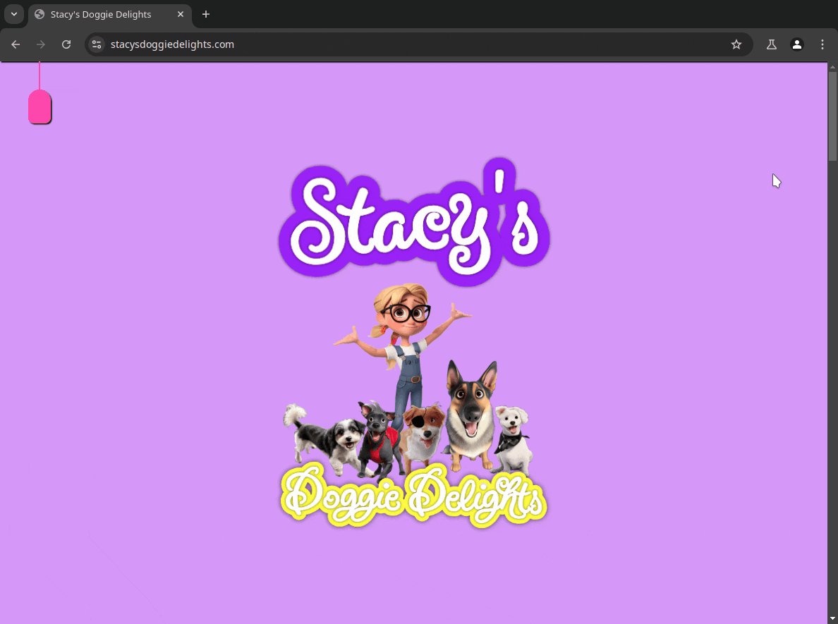 Stacy's Doggie Delights animation logo ui web development