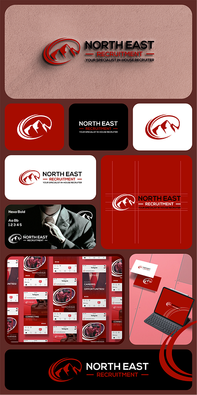 North East Recruitment Project 3d animation australia brand identity branding business card design email signature graphic design illustration instagram post logo logoart minimalist minimalist logo mock up motion graphics mountain logo simple logo ui