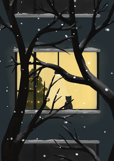 It's coming 🧨🎁 2d adobe illustrator illustration new year night snow winter