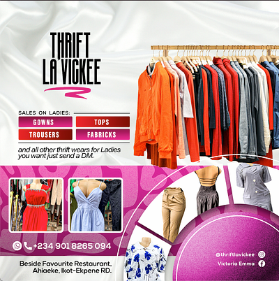 Thrift store poster design branding graphic design