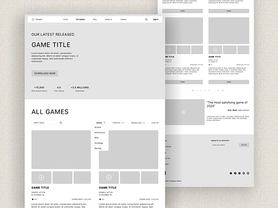 UI UX Design of Gaming Website 🎮 (Wireframes Part 2) case study game ux gaming website grey minimal mobile website ui ui ux user experience ux design web design webdesign website white wireframes