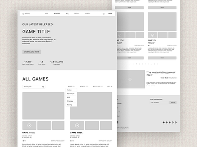 UI UX Design of Gaming Website 🎮 (Wireframes Part 2) case study game ux gaming website grey minimal mobile website ui ui ux user experience ux design web design webdesign website white wireframes