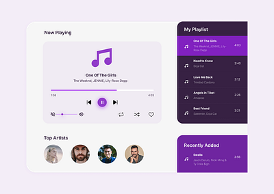 Music Player Web UI design musicplayer musicplayerwebui ui uibeginner uidesign uidesigner