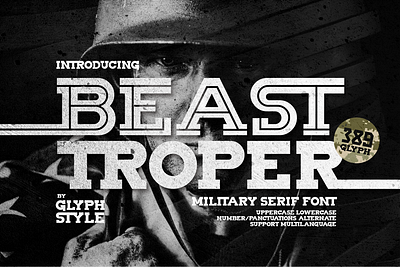 Beast Troper Military Serif camo font font design serif