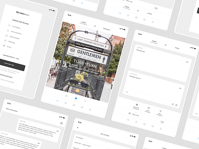 VerbaVault | Tablet App Design🌐 app chat design dictionary ios language learn minimalist mobile service suarasa text translate translation translator ui voice white word