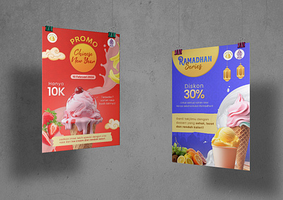 Chinese and Ramadhan Ice Cream Poster chinese new year corn design graphic design ice cream ice cream design ramadan social