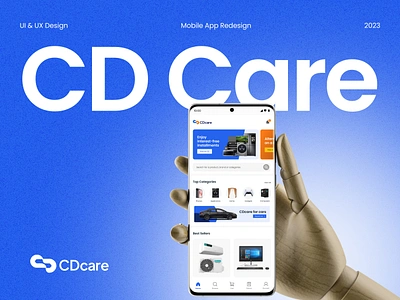 CD Care blue ecommerce graphic design mobile app product design ui ux ux design