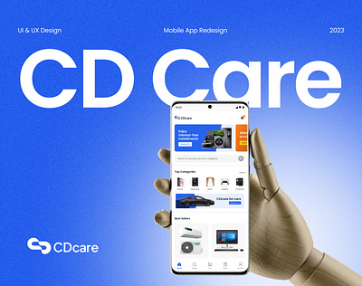 CD Care blue ecommerce graphic design mobile app product design ui ux ux design