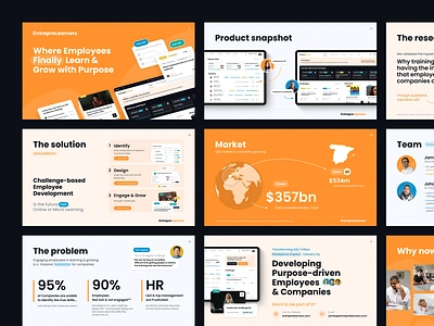 Pitch for EdTech Saas platform | Presentation branding clean design edtech hr hr managment logo pitch pitch design platfrom presentation saas saas pitch slides tool ui user flow ux web app