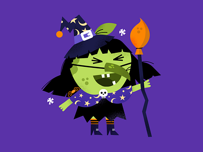 Fruits X Halloween: Spooky Squad! apple bite boots broom design graphic design green halloween horror illustration october orange series skull spooky trick or treat type vector witch