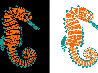 Seahorse Typography word cloud art branding design font graphic design lettering logo t shirt design ideas typography typographydesign typographyfonts wall art word cloud