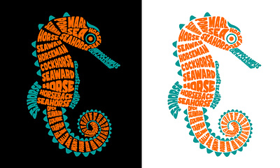 Seahorse Typography word cloud art branding design font graphic design lettering logo t shirt design ideas typography typographydesign typographyfonts wall art word cloud