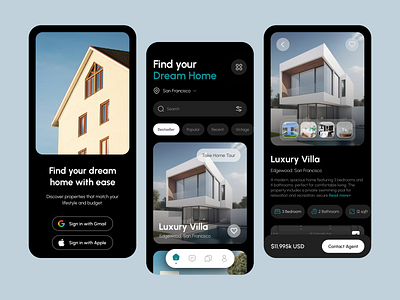 BrickTail - Real Estate app design app design figma mobile real estate app ui