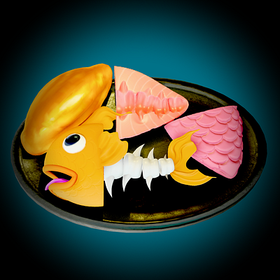 Dinner fish | 3D model 3d 3d model fish graphic design logo nomad nomad sculpt toy