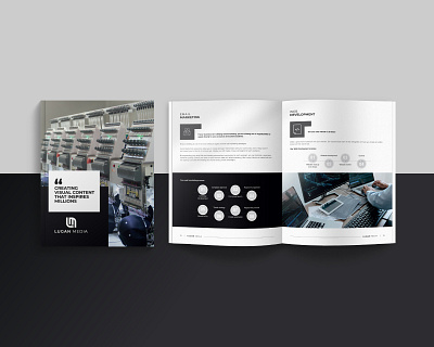 Lugan Media Company Profile adobe indesign branding brochure catalog clean design company profile design creative design graphic design illustration