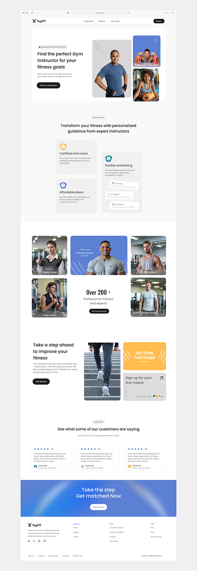 Fitness Instructor Landing Page Exploration graphic design ui