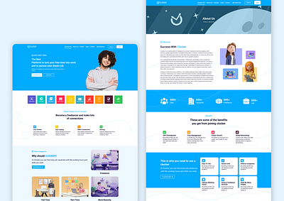 Clocker - Website Design clocker creative design design inspiration figma freelancer website landing page design ui uiux design user interface design web design website design