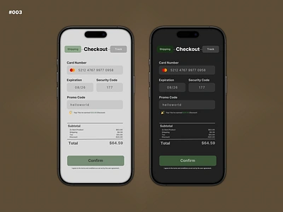 Credit Card Checkout Screen - #003 app branding design graphic design illustration minimal ui ux vector