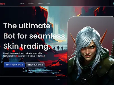 Web3 Gaming Market-Place Landing Page branding design graphic design landingpage ui ux webdesign