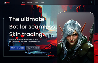 Web3 Gaming Market-Place Landing Page branding design graphic design landingpage ui ux webdesign