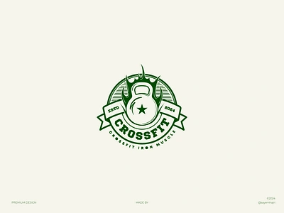 Crossfit Iron Muscle - Logo Design badge branding branding logo circle crossfit crossfit logo design fitness logo graphic design green gym logo illustration iron logo logo creation logo creator logo design print printing vector