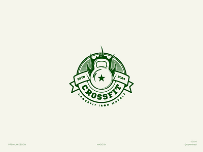 Crossfit Iron Muscle - Logo Design badge branding branding logo circle crossfit crossfit logo design fitness logo graphic design green gym logo illustration iron logo logo creation logo creator logo design print printing vector