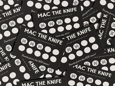 Mac The Knife Loyalty Card Design brand branding design graphic design loyalty card marketing print design retro vintage