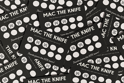 Mac The Knife Loyalty Card Design brand branding design graphic design loyalty card marketing print design retro vintage