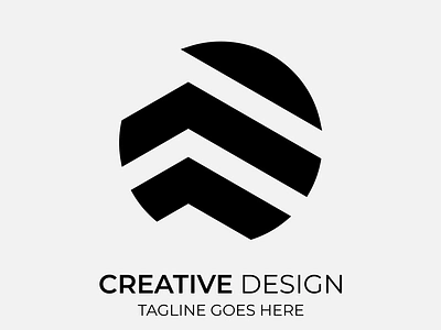 Creative Round Modern Monochrome Logo Design illustration round logo