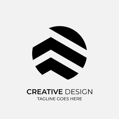 Creative Round Modern Monochrome Logo Design illustration round logo