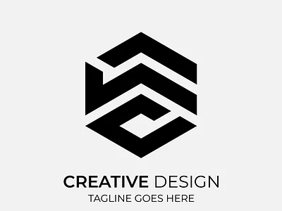 Creative Hexagon Modern Monochrome Logo Design hexagon illustration