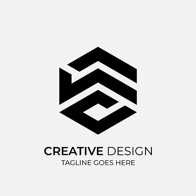 Creative Hexagon Modern Monochrome Logo Design hexagon illustration