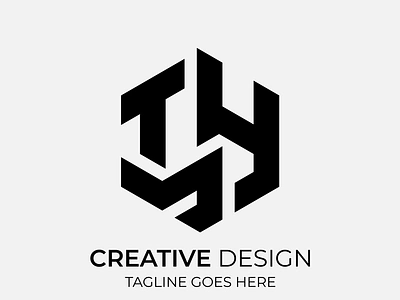 Creative TMH Modern Monochrome Logo Design illustration