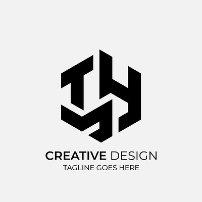 Creative TMH Modern Monochrome Logo Design illustration