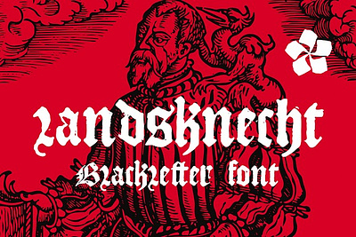 Landsknecht blackletter style font alchemy font beer black black letter black metal blackletter bohemian font bold branding calligraphy font classic dark design display font fraktur ui