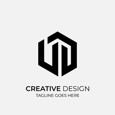 Creative UD Modern Monochrome Logo Design illustration ud