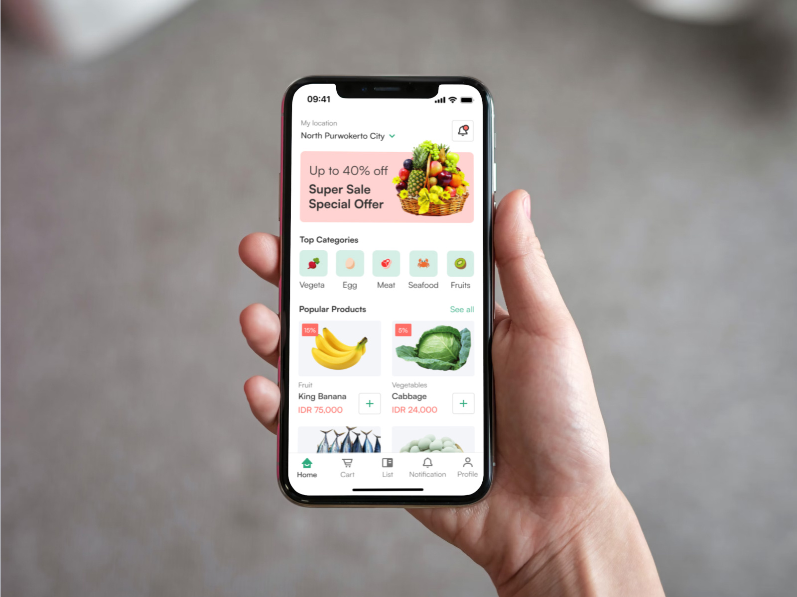 Tumbas - Grocery Store App | UI Kit app design dish e commerce app figma food grocery interface ios meal mobile app shopping store ui ui kit uiux