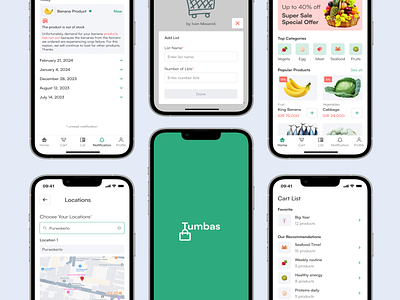 Tumbas - Grocery Store App | UI Kit app design dish e commerce app figma food grocery interface ios meal mobile app shopping store ui ui kit uiux