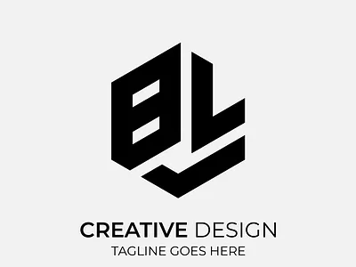 BL Creative Modern Monochrome Logo Design bl illustration