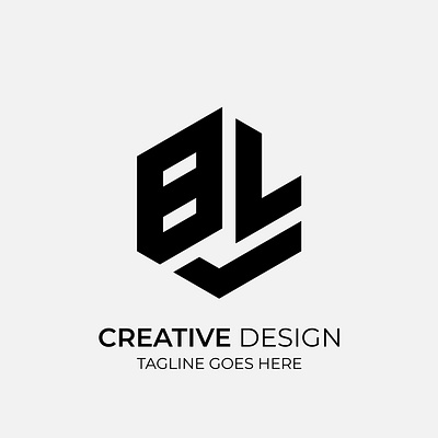 BL Creative Modern Monochrome Logo Design bl illustration