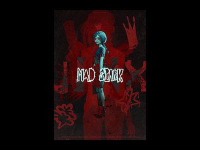 Mad Spark - Arcane Jinx a4 arcane art direction design fear graffiti graphic graphic design grid jinx league of legends lol paint poster sad typo vi web