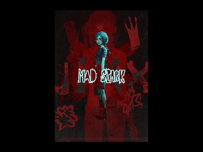 Mad Spark - Arcane Jinx a4 arcane art direction design fear graffiti graphic graphic design grid jinx league of legends lol paint poster sad typo vi web