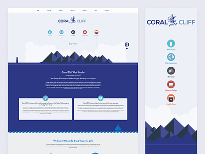 Coral Cliff Digital Agency Website UI Design 2015 animation graphic design infographics motion graphics ui ui design user interface webdesign