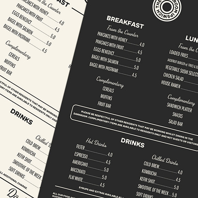 The Darkroom Menu Design brand branding design food and drink graphic design logo menu menu design print design restaurant retro vintage