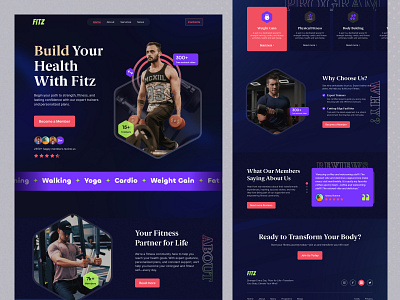 Fitness Website Landing Page Design (Full Page) coach website fitness app fitness dashboard design fitness monitor fitness website landing page free free landing page graphic design gym website landing page hellomdjahidhasan landing page mdjahidhasan web design webflow design agency website design website full page design website landing page