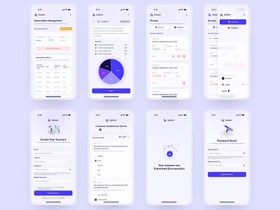 Survey Tool - Mobile Responsive Screens design inspiration minimal ui design mobile app design responsive design responsive ui design saas trending designs ui