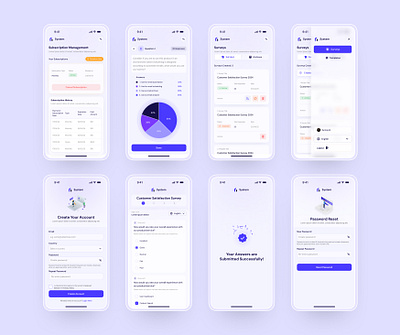 Survey Tool - Mobile Responsive Screens design inspiration minimal ui design mobile app design responsive design responsive ui design saas trending designs ui