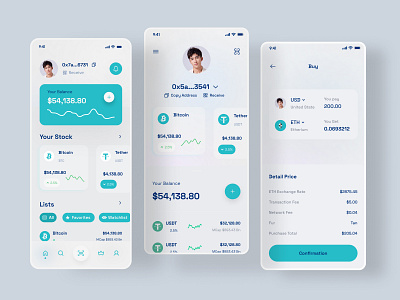 Modern Crypto Wallet Mobile App Screen coinbase crypto app crypto banking crypto currency crypto exchange decentralized finance finance fintech app mobile app mobile app design saas startup stocks swap ui ux web design